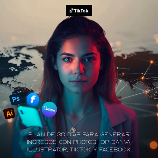 Plan de 30 Días para Generar Ingresos con
Photoshop, Canva, Illustrator, TikTok y Facebook
